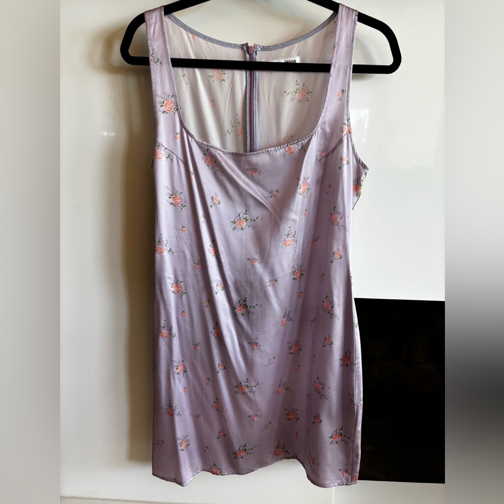 Reformation Lilac Floral Mini Dress